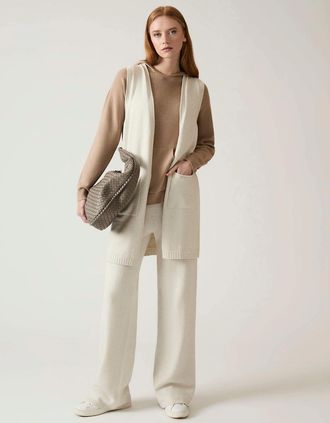 James Lakeland Womens White Knitted Trousers - Size: 12/None