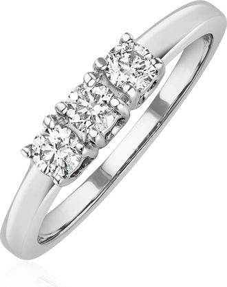 The Diamond Store Chloe 18K White Gold 3 Stone Diamond Ring 0.30CT