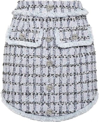 Philipp Plein Minirok - Dames - Korte rokken - Blauw - L - Katoen - Rokken