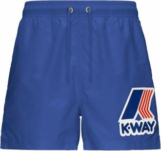 K-Way Nylon Zwemshorts Rechte Pijp - Heren - Strandmode - Blauw - S - Nylon - Badmode