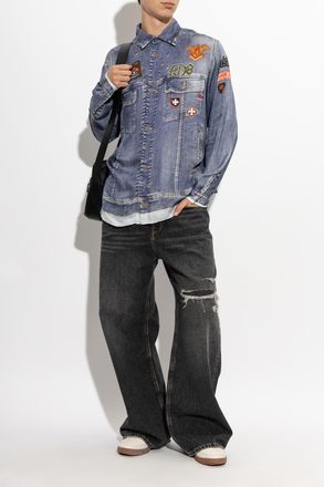 Diesel Shirt S-SIMPLY-PATCH, Mens, Blue