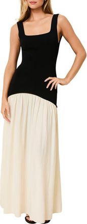 Solid & Striped The Camila Two-Tone Dress in Noir X Brule at Nordstrom, Size X-Large