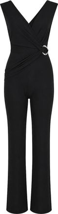 Patrizia Pepe Draped Stretch Crepe Jersey Jumpsuit
