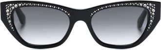 Alexander McQueen Eyewear pav&eacute;-jewelled sunglasses - women - Acetate/Acrylic - One Size - Black