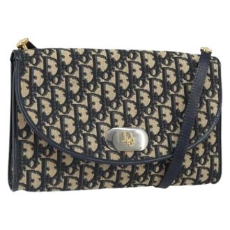 Dior Pre-owned Shoulder Bags, female, Blue, Size: ONE SIZE Pre-owned Vintage Trotter Shoulder Bag