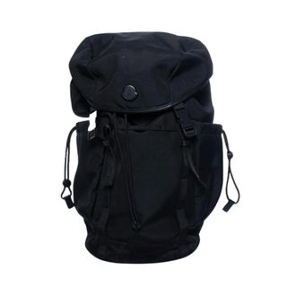 Moncler Pre-owned Backpacks, female, Black, Size: ONE SIZE Pre-owned Tech Suede Trimmed Water-Repellent Backpack