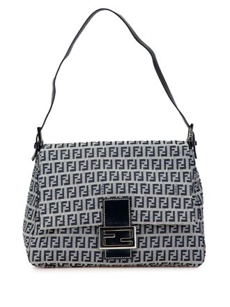 Fendi 2000-2010 Zucchino Canvas Mamma Forever schoudertas - Grijs