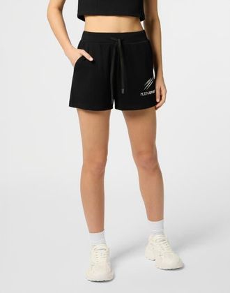 Plein Sport Ribbed Loose Fit Shorts Scratch Women in Black at Nordstrom, Size Xx-Large