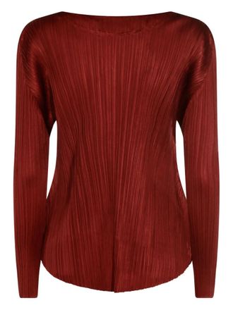 Pleats Please Issey Miyake Geplooide top - Rood