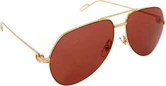 Cartier Burgundy Pilot Unisex Sunglasses CT0110S 009 60