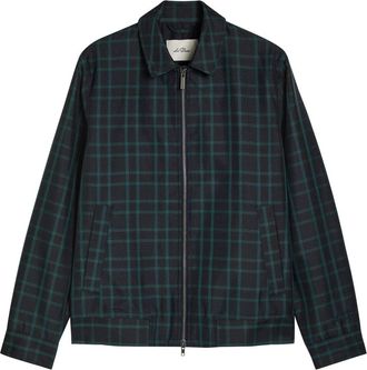 Les Deux Como Coach Checked Twill Jacket - Navy - XL