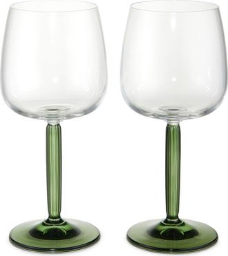 K&auml;hler Hammersh&oslash;i Set of 2 White Wine Glasses in Green at Nordstrom