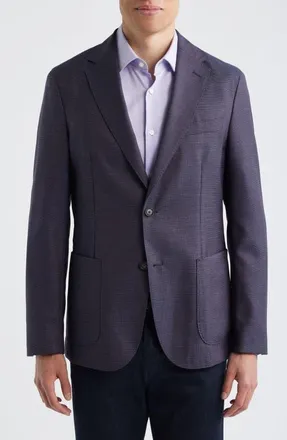 BOSS Hanry Slim Fit Textured Virgin Wool Sport Coat in Purple/blue at Nordstrom, Size 44