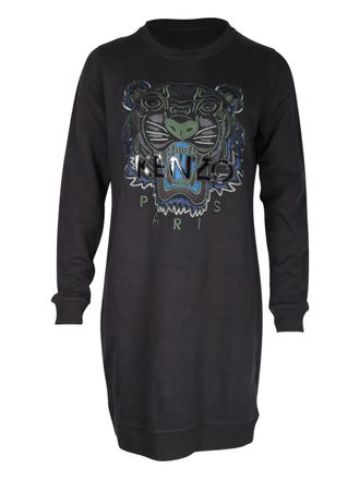 Kenzo cotton embroidered sweatshirt dress - women - Cotton - S - Black