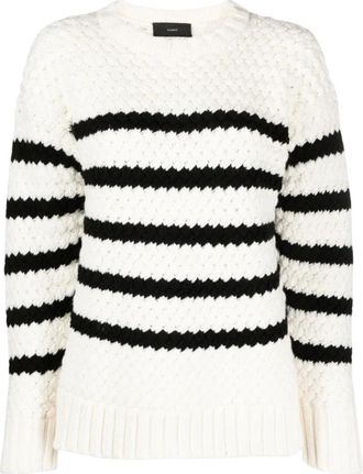 Alanui Witte Gebreide Trui - Dames - Ronde hals truien - Wit - XS - Truien & Vesten