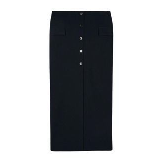 Patrizia Pepe Falda de Lona Doble El&aacute;stico - Skirts - Mujer - Negro - XS