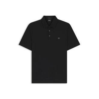 BOSS Mercerized-cotton polo shirt with Double B monogram