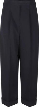 Max Mara Wide Broeken - Dames - Wijde Broeken - Blauw - S - Broeken