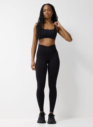 I.FIV5 Womens Crossover-waist velvety legging 27 length