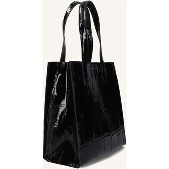 Ted Baker Tassen, Dames, Zwart, ONE Size, Polyester, Vivanaa Patent Croc Texture Large Icon Tote Bag