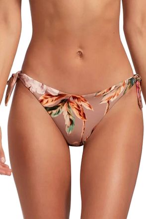 Vitamin A Gidget Tie Full Bikini Bottom In White Ginger