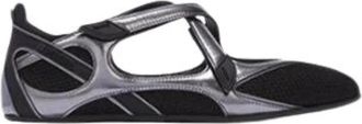 The Attico Ballerina Flat Floor 01 - Dames - Ballerinas - Zwart - 40 EU - Leer - Schoenen