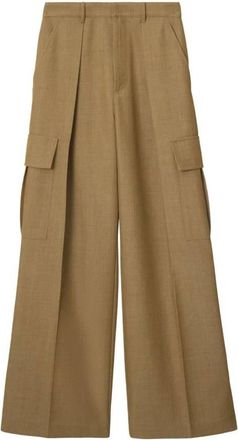 Burberry Wide-Leg Pleated Cargo Trousers, Brand Size 10 ( US Size 8 )
