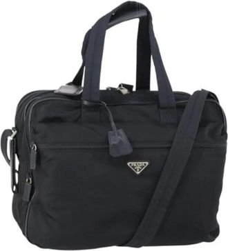 Prada Pre-owned Handbags, female, Black, Size: ONE SIZE Pre-owned Nylon Handbag