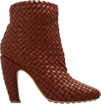 Bottega Veneta Canalazzo Enkellaarsjes met Hak - Dames - Laarzen met Hak - Bruin - 40 EU - Leer - Schoenen