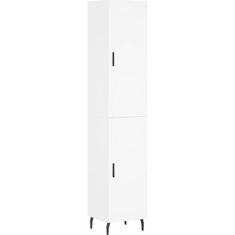 vidaXL Aparador Alto Madera Contrachapada Blanco 34,5x34x180 Cm Vidaxl
