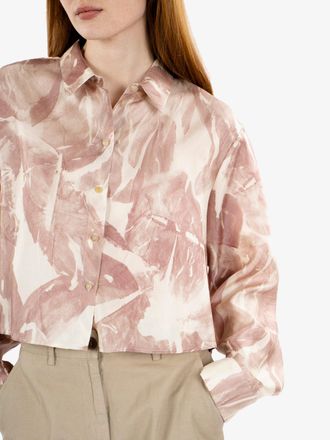 Alysi Camicia in seta regular cipria