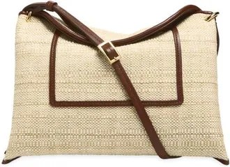 Wandler Penelope Slouch Raffia Shoulder Bag in Beige Raffia at Nordstrom