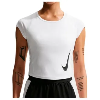 Nike Swoosh Run Dri-FIT S/S Running Top Laufshirt f&uuml;r Damen | wei&szlig;