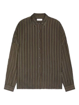 Dries Van Noten striped cocoon shirt - Brown