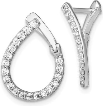 Diamond2Deal 14K White Gold 0.60 ct Lab Grown Diamond Fancy Twist Hoop Earrings VS Clarity, G-H Color