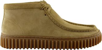 Clarks Torhill Hi - Heren - Veterlaarzen - Beige - 45 EU - Leer - Schoenen