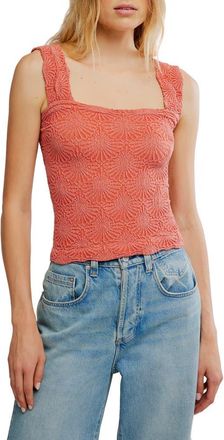 Free People Love Letter Floral Knit Camisole in Rose Sienna at Nordstrom, Size X-Small
