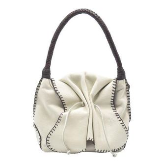 Carlos Falchi Shoulder Butterfly Top Grain Leather Bag in Winter White at Nordstrom