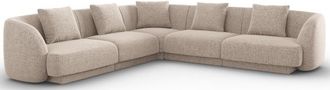 BLOOMINGLOFT 5-Sitzer Design Ecksofa Tulum mit Chenille-Bezug