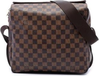 Louis Vuitton Pre-owned Naviglio Cross Body Bag - Dames - Vintage Schoudertas - Bruin - ONE Size - Leer - Vintage