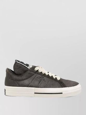 Rick Owens fur-trimmed low-top sneakers