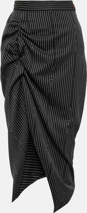 Vivienne Westwood Pinstriped wool and cotton midi skirt