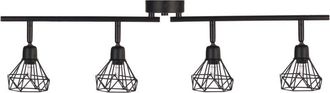 Beliani Conjunto De 4 L&aacute;mparas De Pared De Metal Negro Pantalla Jaula Brazos Erma