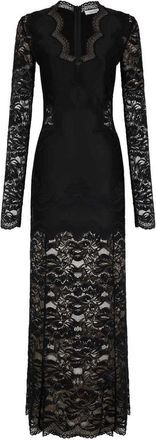 Paco Rabanne Long Black Lace Dress
