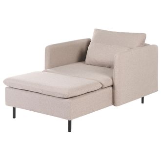 Beliani Chaise Lounge Moderna Tela Dos Piezas Sal&oacute;n Moderno Tapizado Beige Lemvig