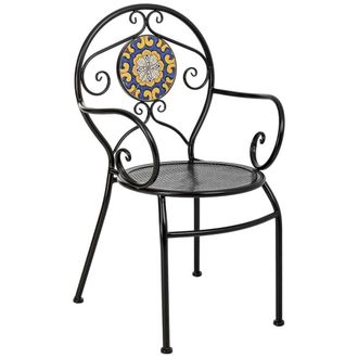 Wanderlust Deco Sill&oacute;n de forja negro 58x42x88h cm