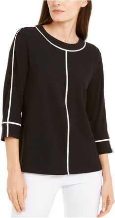 adidas Adidas Womens 3/4 Sleeve Blouse Wear to Work Top Black Size Medium