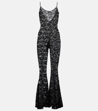 Os&eacute;ree Os&eacute;ree O-Lover floral lace jumpsuit