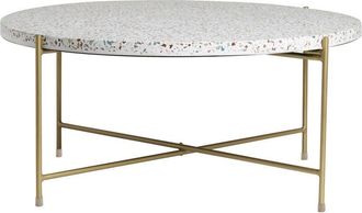 Miliboo Miliboo - Tavolino da salotto rotondo design in terrazzo e metallo dorato D81 cm mezzo