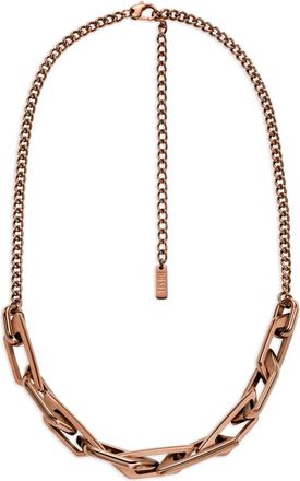 Diesel Collana a catena con logo Dx1646200 - Marrone